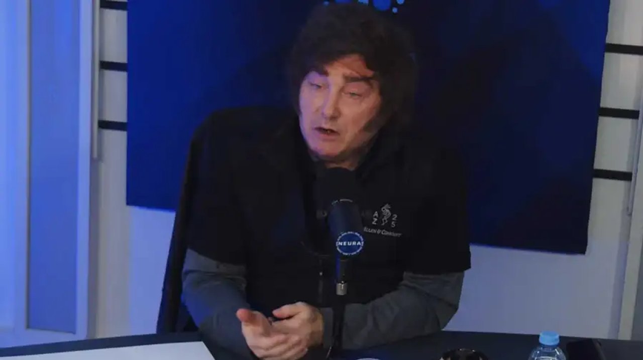 Javier Milei durante una entrevista en el stream Neura