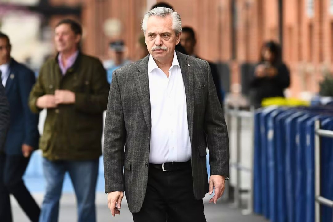 Alberto Fernández durante su reaparición pública