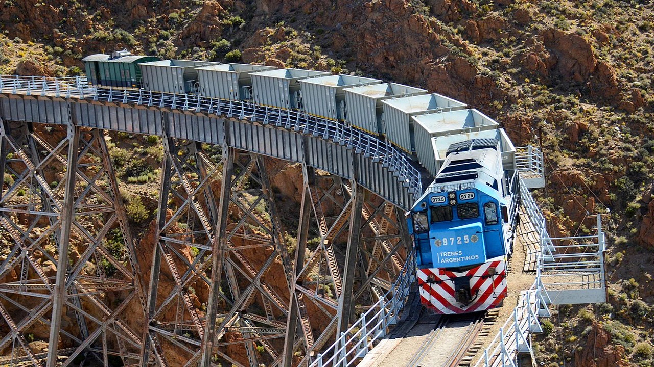 El homenaje del tren C-14 en la Cordillera de los Andes