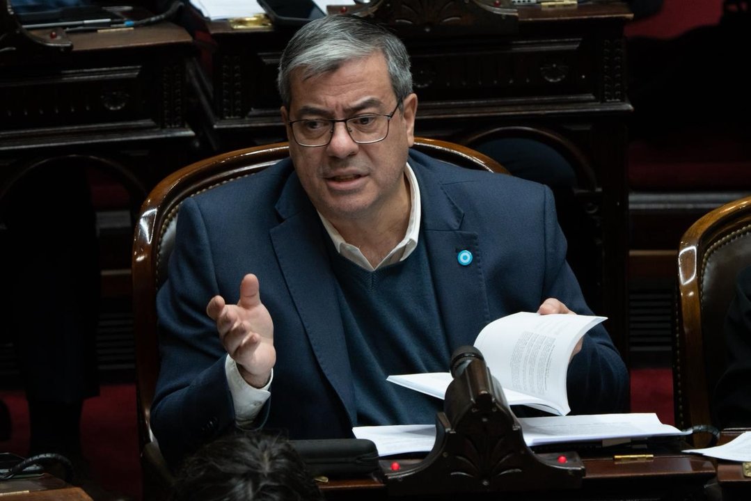Germán Martínez y Martín Menem durante la tensa sesión en Diputados