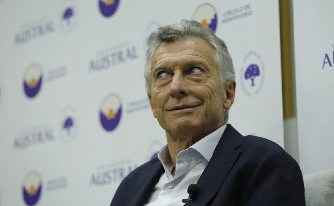 Mauricio Macri durante una charla en la Universidad Austral