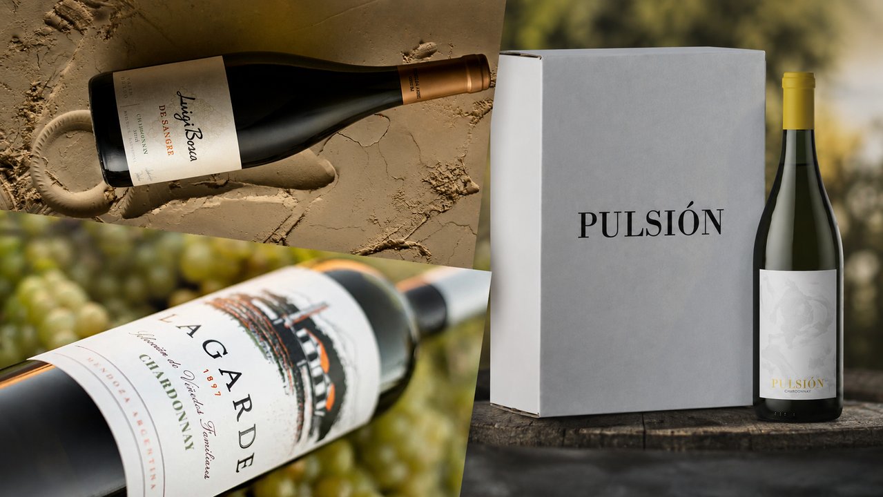 Copa de vino Chardonnay argentino