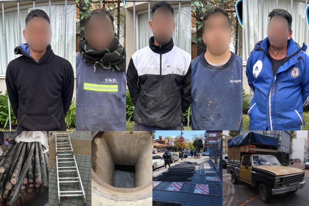 Golpe al robo de cables subterráneos: cinco detenidos tras persecución de película