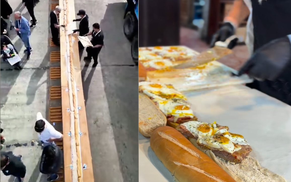 Caos en Avellaneda: vecinos se llevan un sándwich gigante de matambre a la pizza