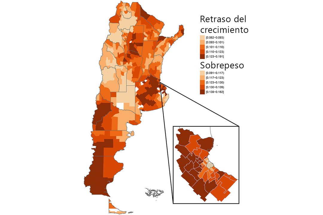 Mapa del sobrepeso y el retraso del crecimiento en la Argentina: en qué zonas del país coexisten
