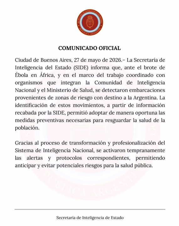 Alerta por ébola en Argentina: detectan embarcaciones provenientes de zonas de riesgo y se activan protocolos