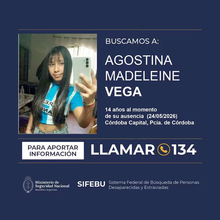 Búsqueda de Agostina Vega: la menor mandó un audio confirmando que se iba a juntar con el detenido