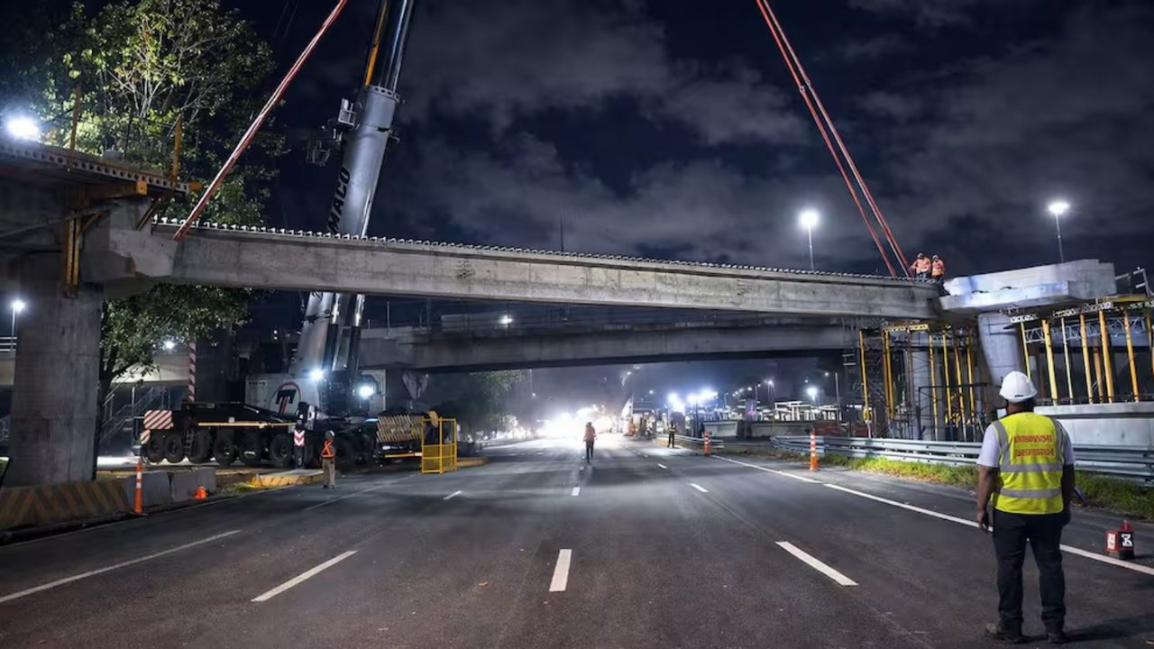 Vista del Puente Labruna y el entorno del estadio Monumental