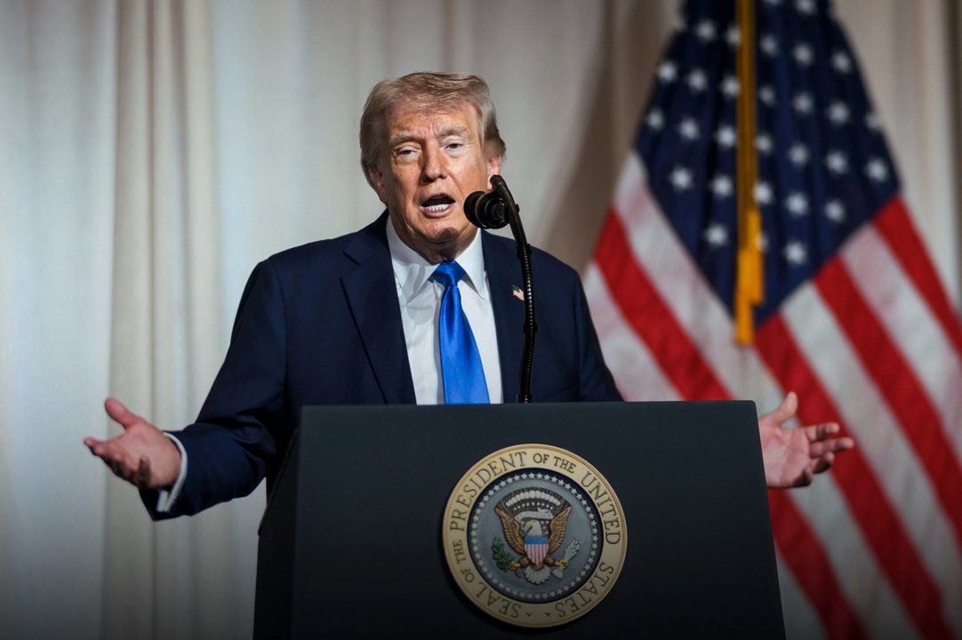Donald Trump durante una entrevista periodística