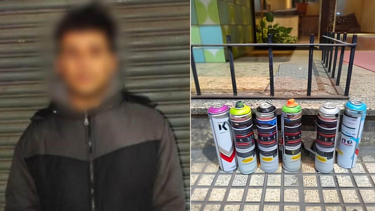 Atraparon a un joven platense vandalizando con aerosol el frente de la AMIA