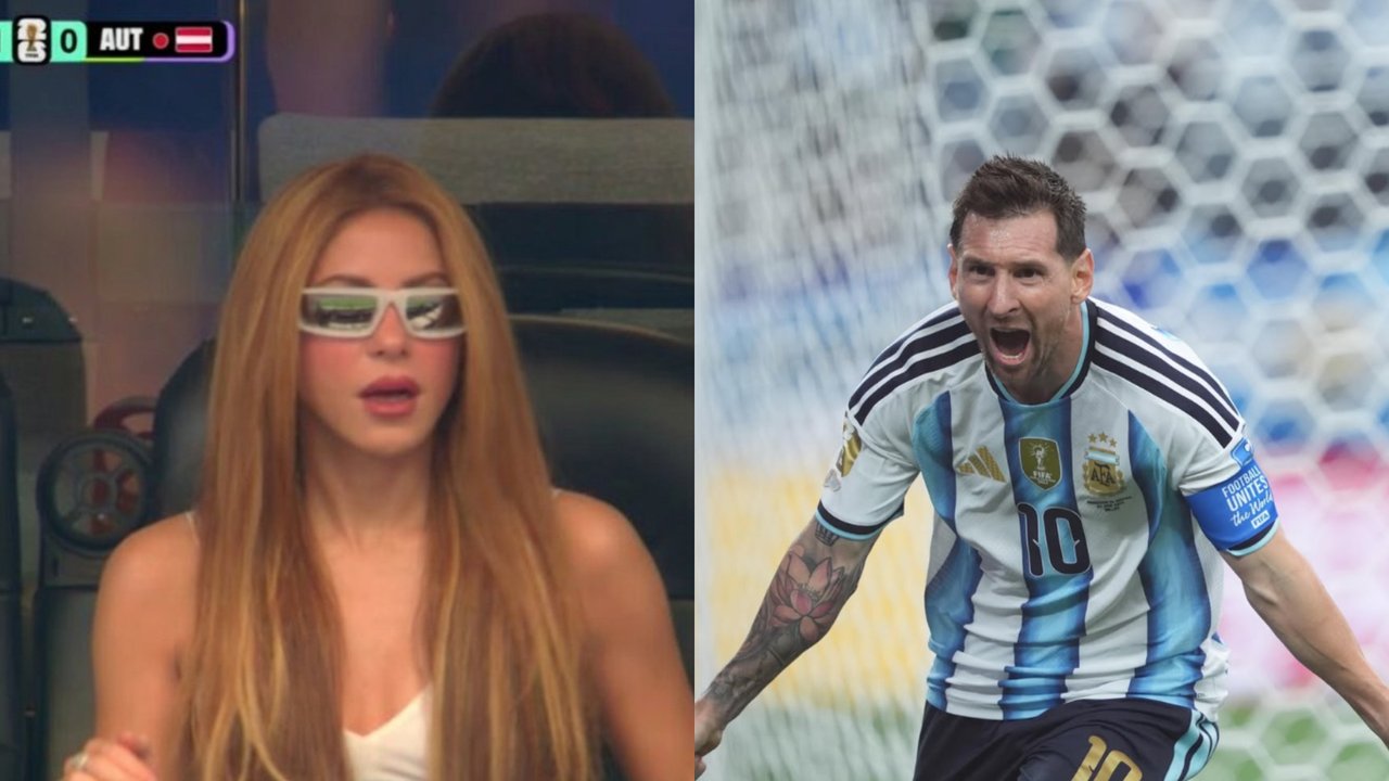 Shakira junto a su hijo en el estadio alentando a Lionel Messi