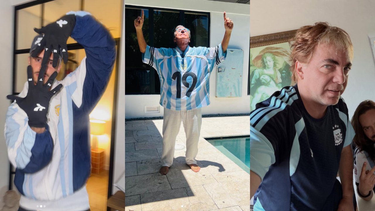 Famosos internacionales alentando a la Selección argentina