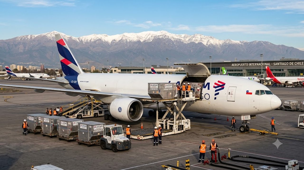 Operaciones de carga aérea en un aeropuerto latinoamericano