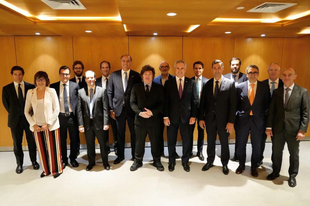 Javier Milei reunido con empresarios e inversores en Madrid