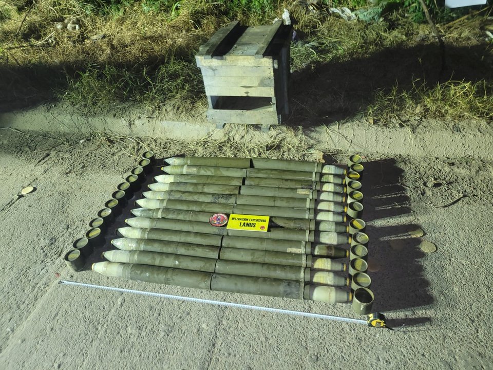 Encontraron más de 20 granadas en un predio de Monte Grande