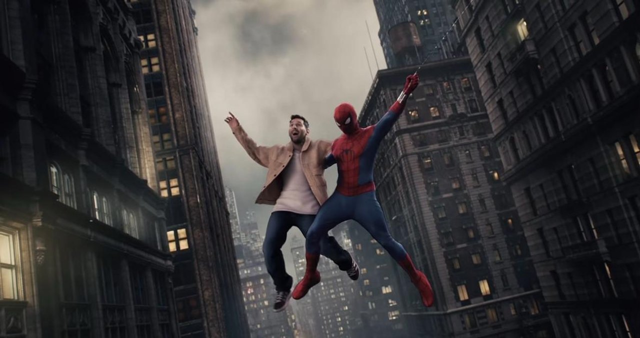 Lionel Messi en la promoción de Spider-Man: Un nuevo día
