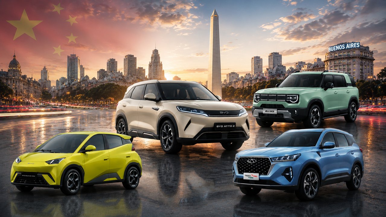 Autos de marcas chinas en concesionaria argentina