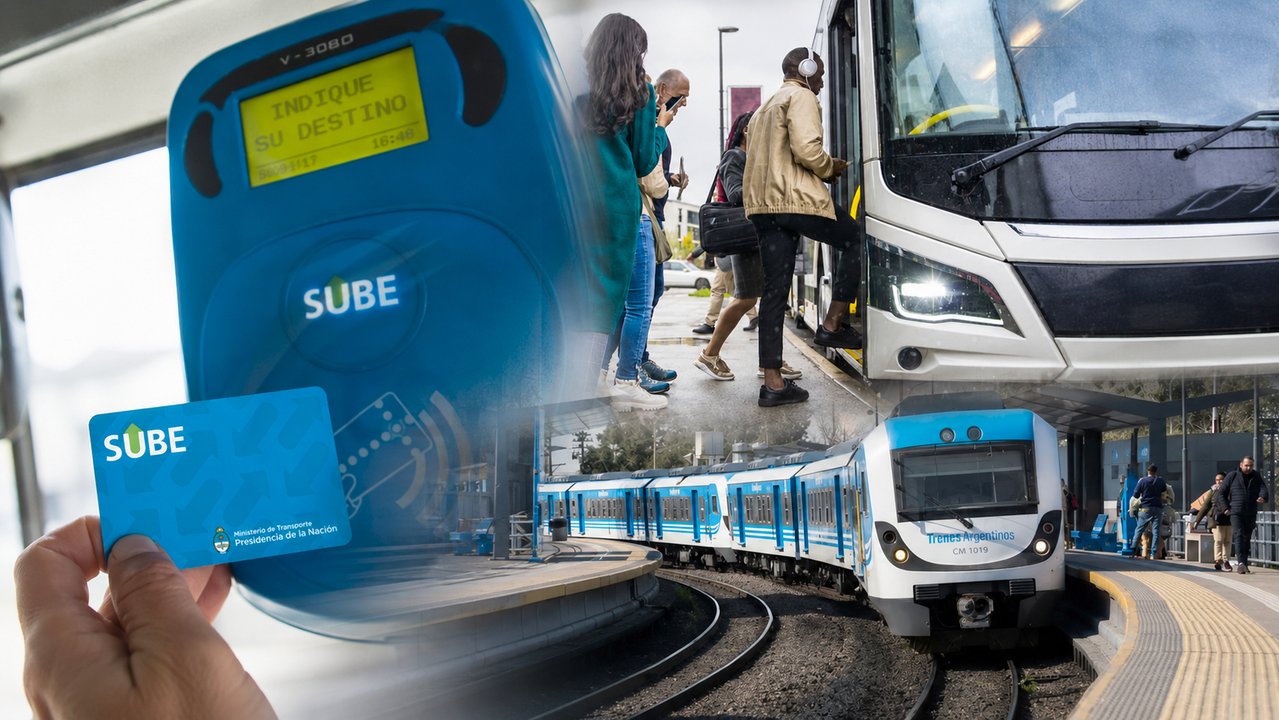 Usuario utilizando la tarjeta SUBE en el transporte público