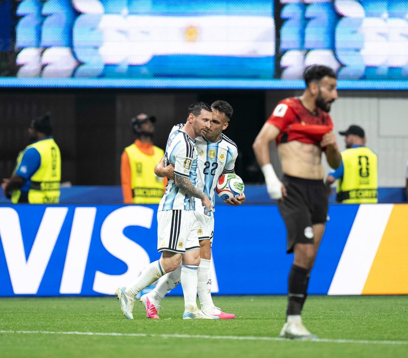 Lionel Messi celebra un gol con la Selección argentina en el Mundial 2026