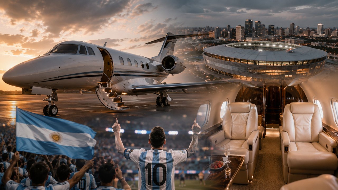 Jet privado Hawker 800 que traslada hinchas argentinos de Miami a Kansas City