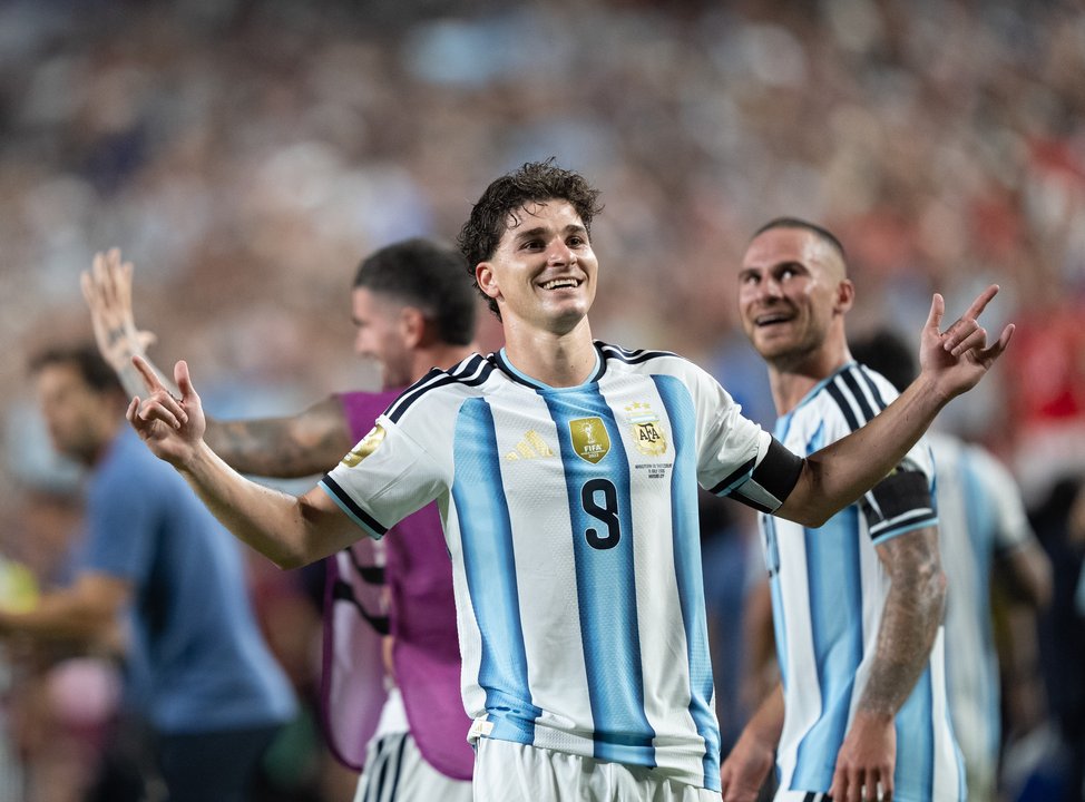 Julián Álvarez festeja su gol para la Selección argentina en el Mundial 2026