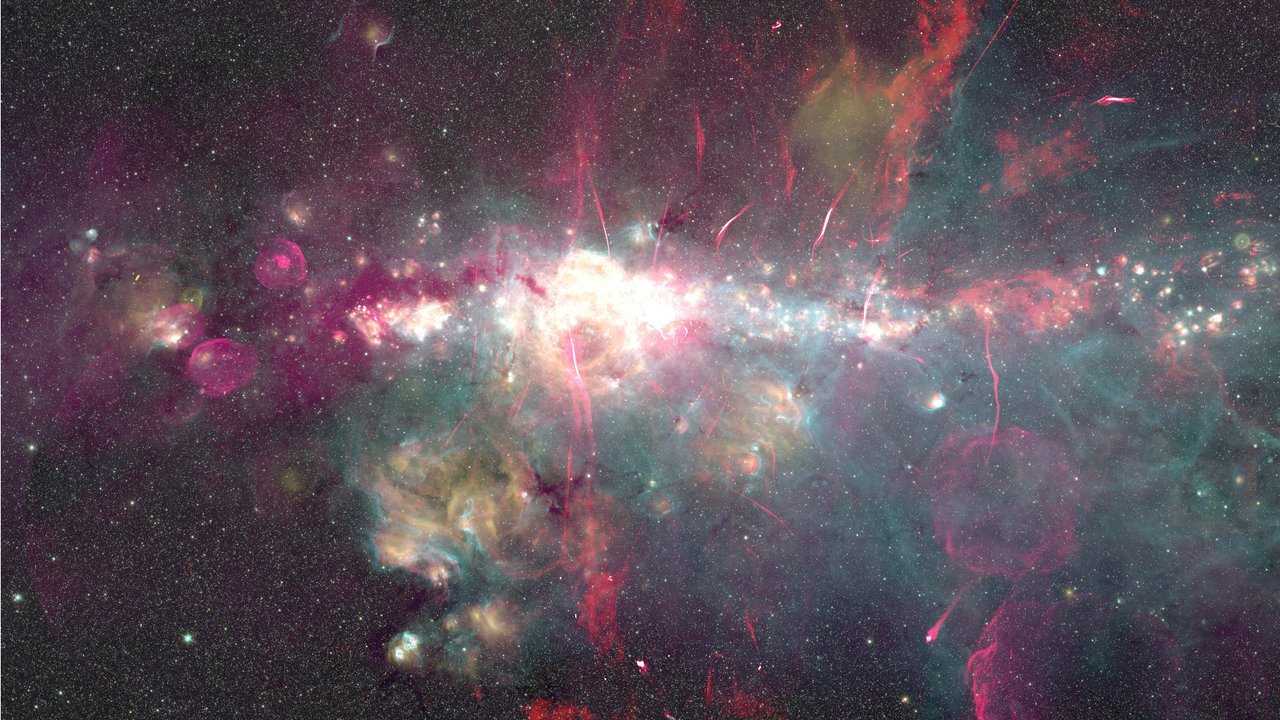 Ilustración de nube molecular en el centro de la Vía Láctea