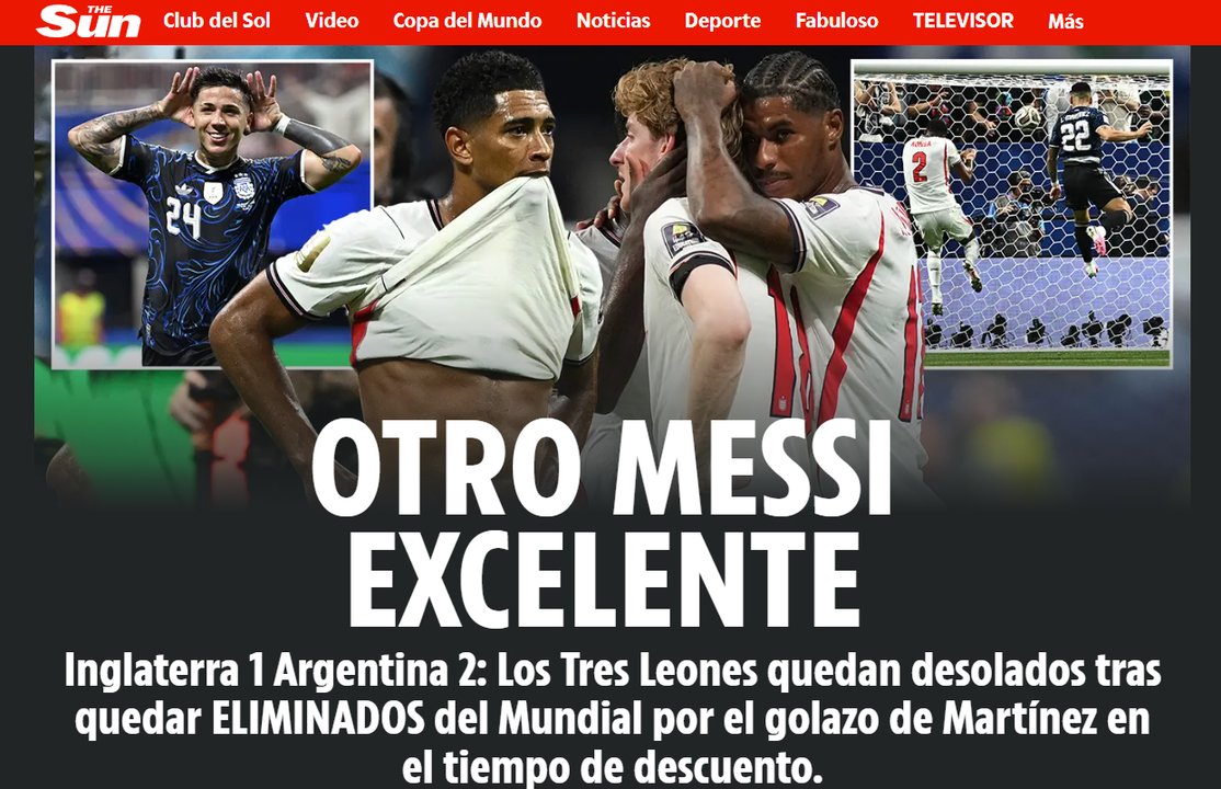 Los medios británicos lamentaron la derrota, destacaron a Messi y denunciaron “artimañas” de la Selección