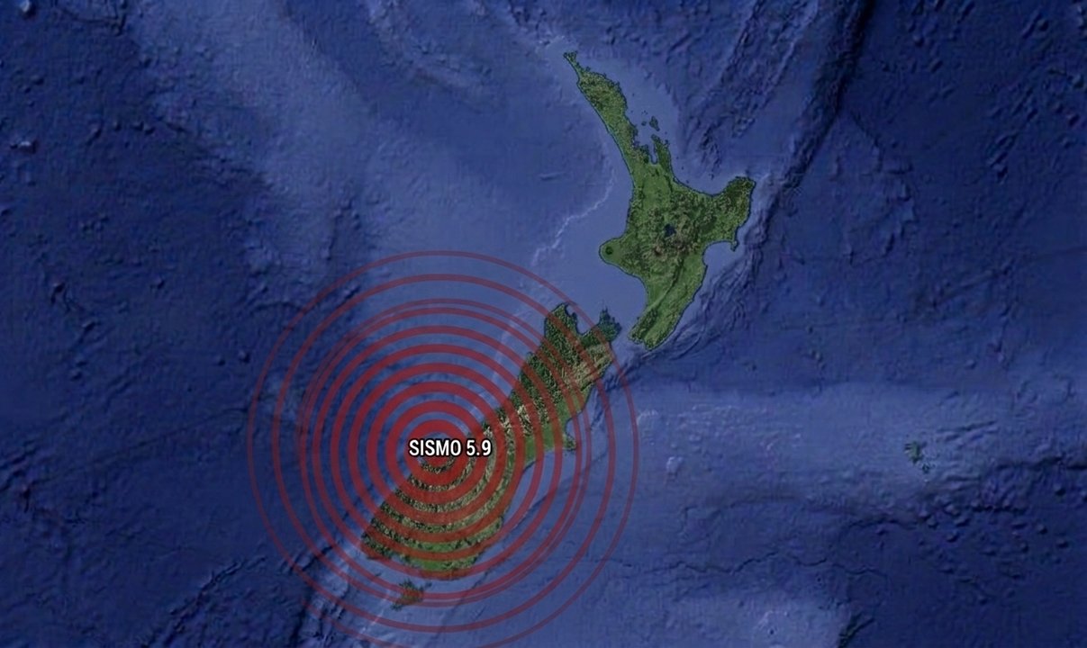 Descartan el riesgo de tsunami en Nueva Zelanda tras un sismo de 5.9 en la Isla Sur