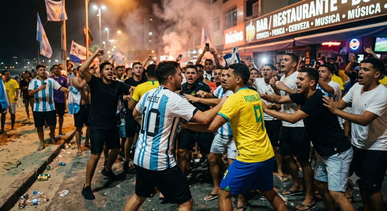 Impactantes videos de peleas entre argentinos y brasileños en Copacabana y Búzios tras la final