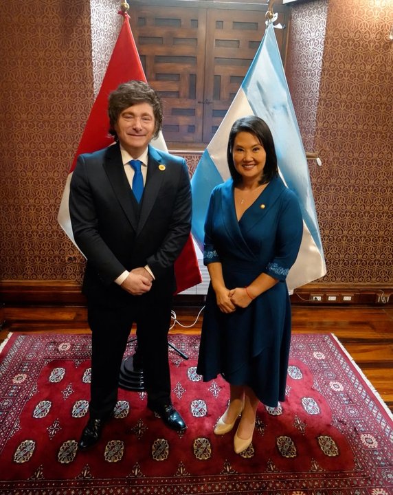 Javier Milei se reunió en Lima con Fujimori en la antesala de la asunción presidencial