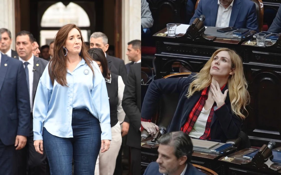 Lilia Lemoine y Victoria Villarruel en medio de un cruce por las dietas del Senado