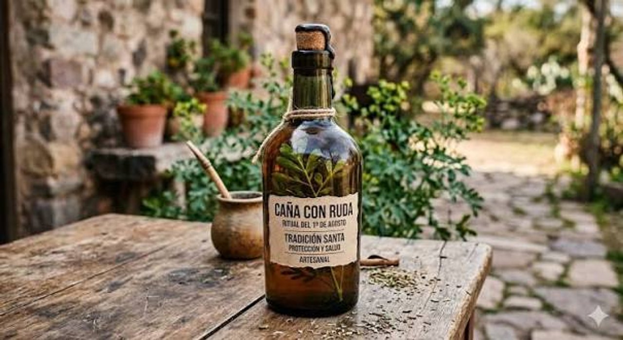 Caña con ruda para el primer día de agosto