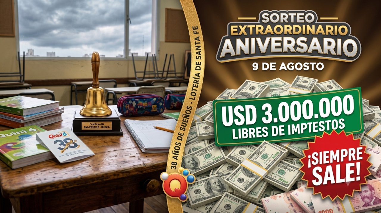 Quini 6 aniversario con un premio récord de 3 millones de dólares: cuándo es el sorteo que "sale o sale”