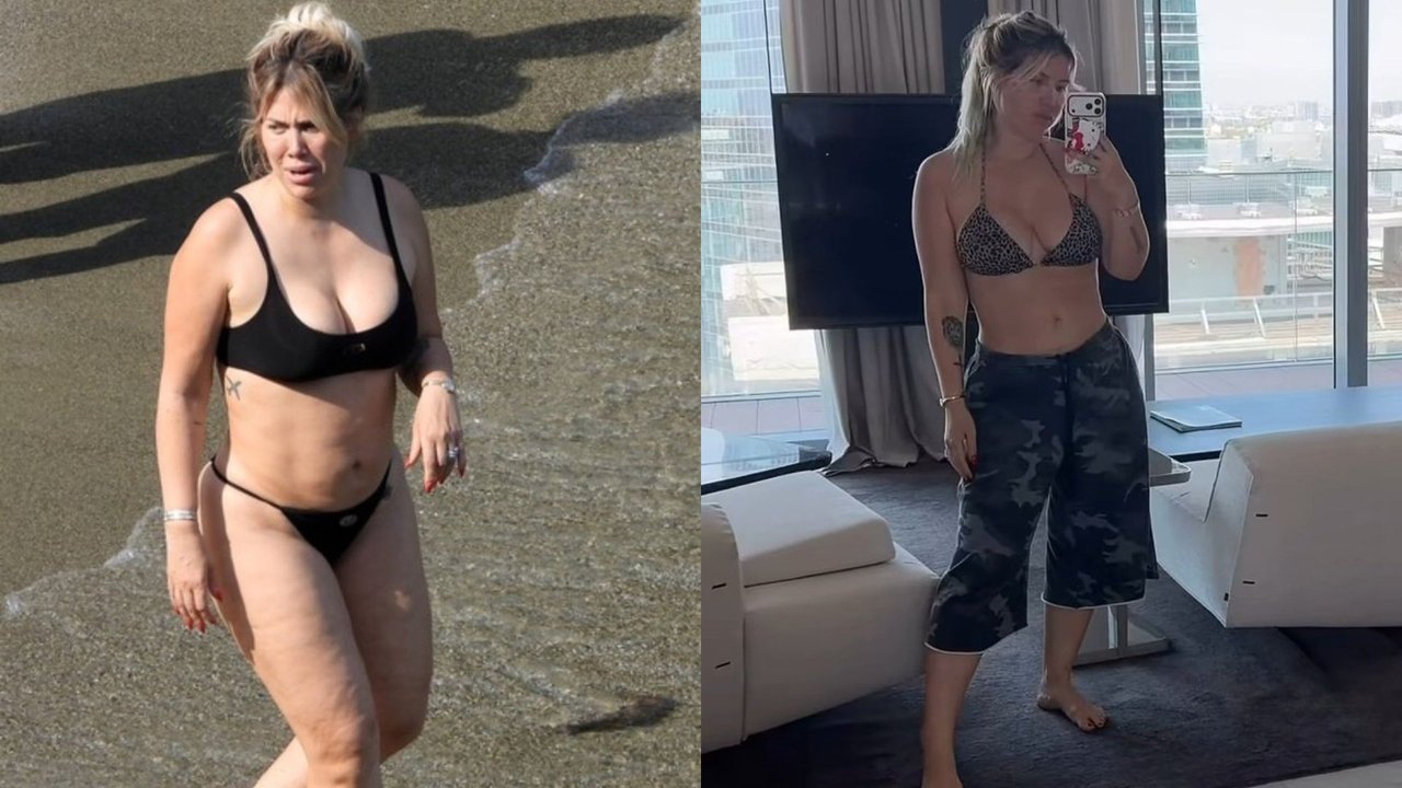 Wanda Nara en la playa, en imágenes sin edición