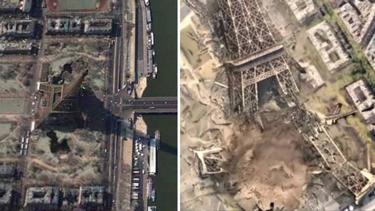 Interfaz de Google Earth con imágenes satelitales generadas por IA