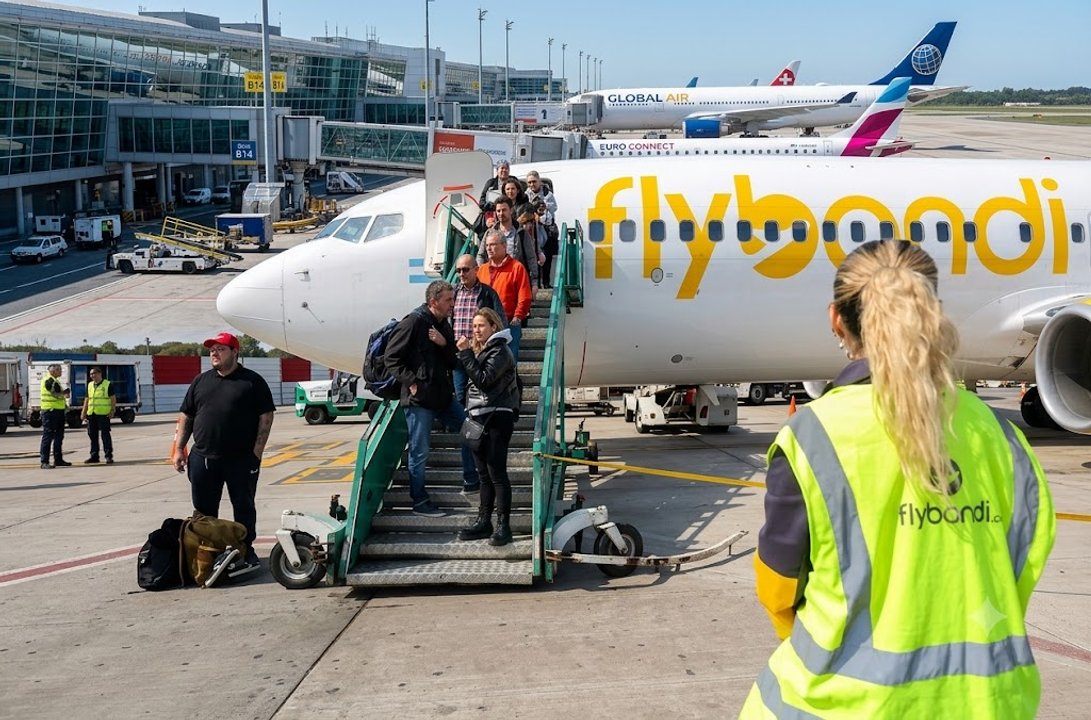 Avión de Flybondi en pista