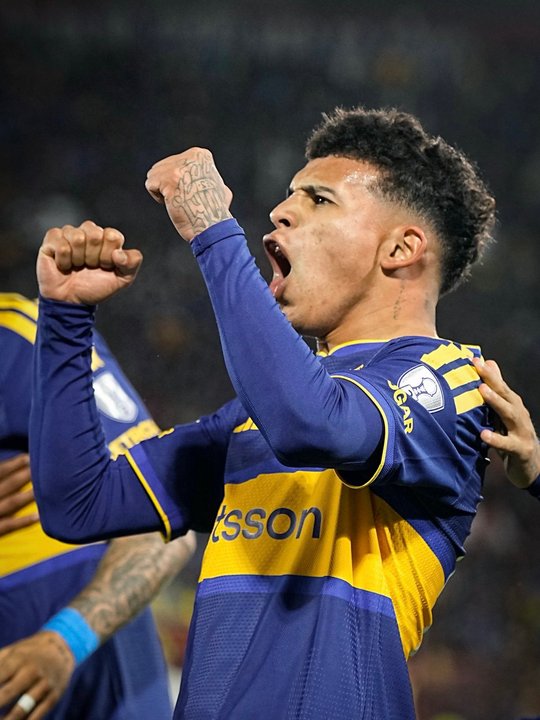 Jugadores de Boca Juniors en un partido de Copa Sudamericana
