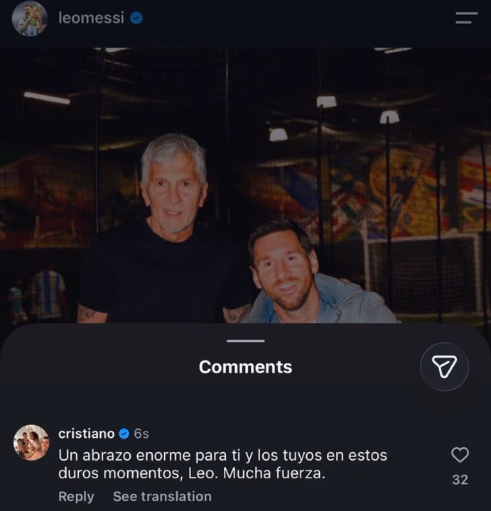 El gesto de Cristiano Ronaldo hacia Lionel Messi tras el fallecimiento de su padre
