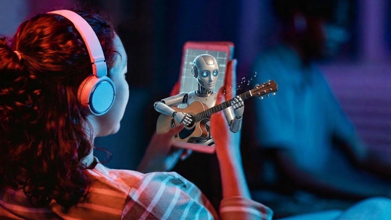 Interfaz de Spotify con música creada con inteligencia artificial