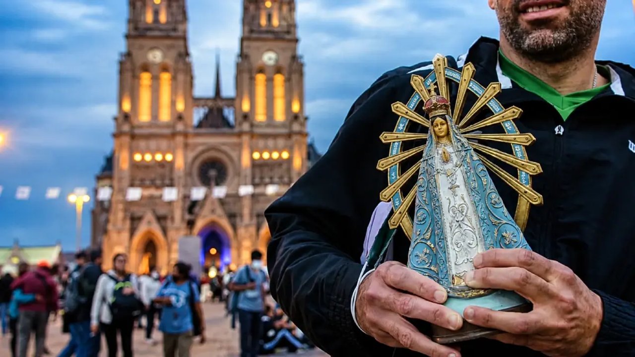 Miles de fieles caminan hacia la Basílica de Luján