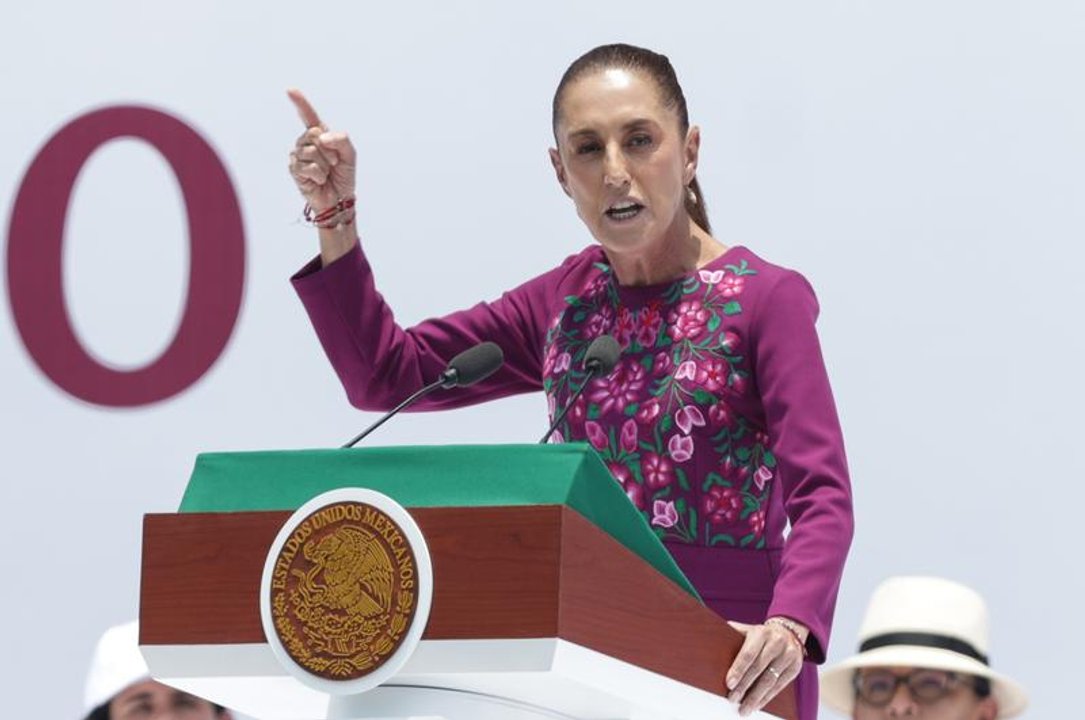 Claudia Sheinbaum durante una conferencia de prensa en México