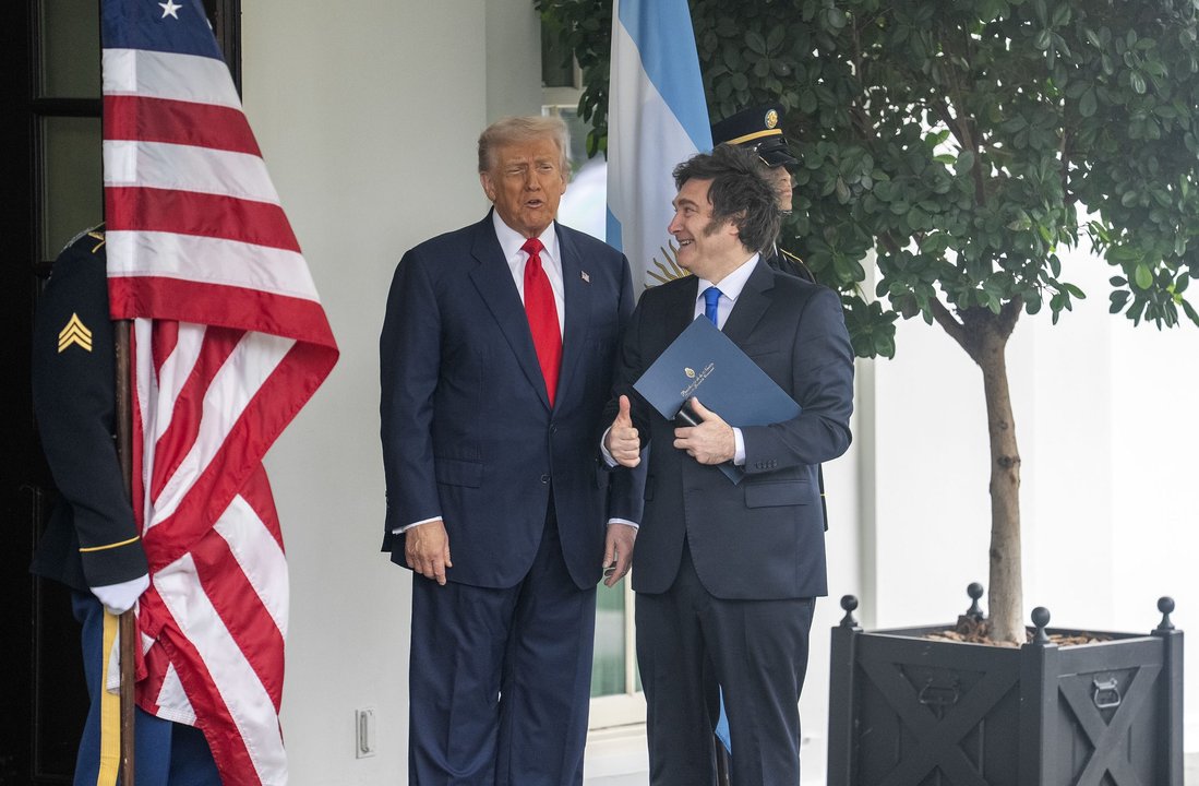 Javier Milei durante una actividad oficial en el exterior