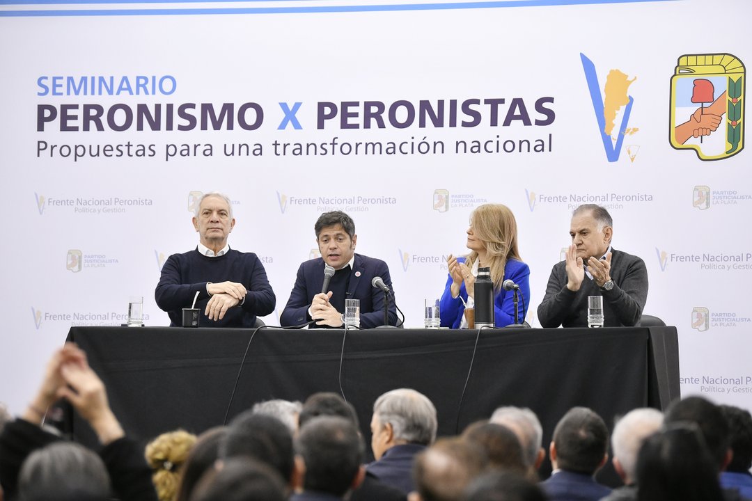 Axel Kicillof durante el seminario ‘Peronismo X Peronistas’ en La Plata