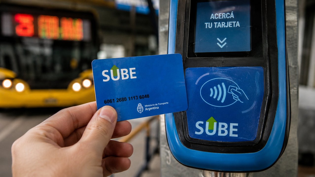 Pasajeros utilizando la tarjeta SUBE en el transporte público