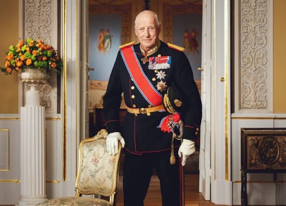 Retrato del rey Harald V de Noruega