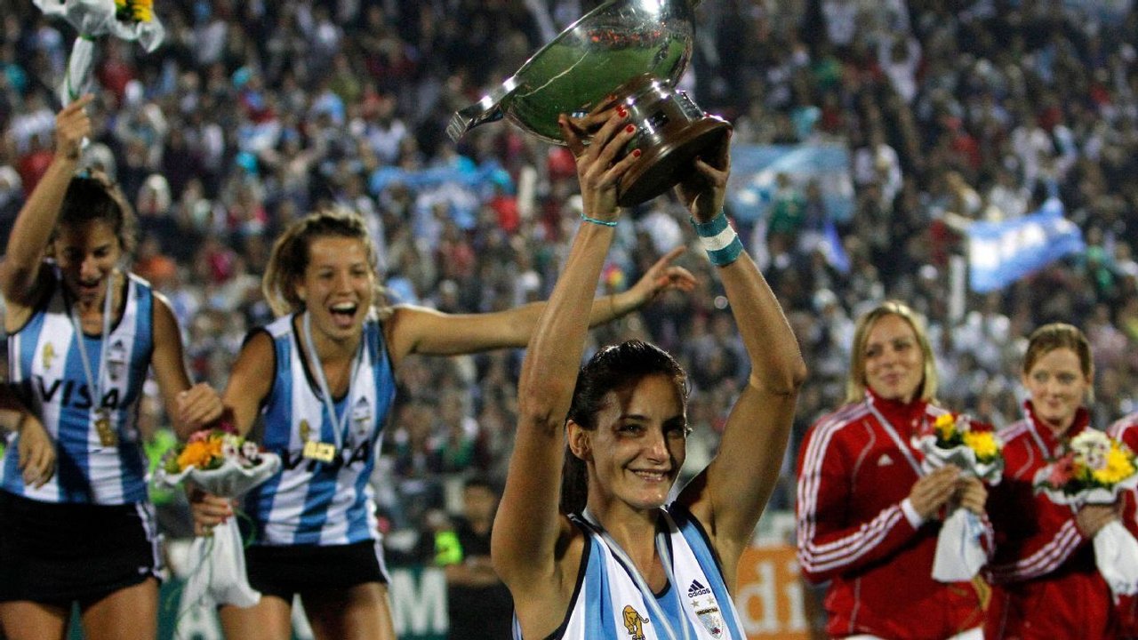 Las Leonas frente a Países Bajos en una final del Mundial de hockey femenino