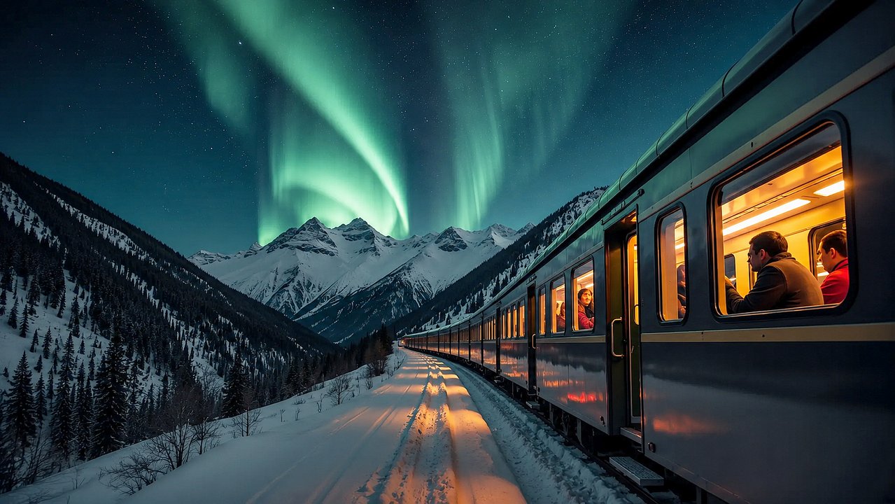 Parte el primer tren panorámico para ver auroras boreales: la ruta secreta que recorre en Escandinavia