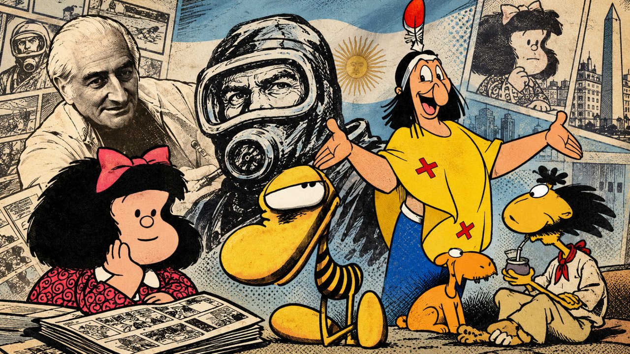 Ilustraciones de personajes clásicos de la historieta argentina