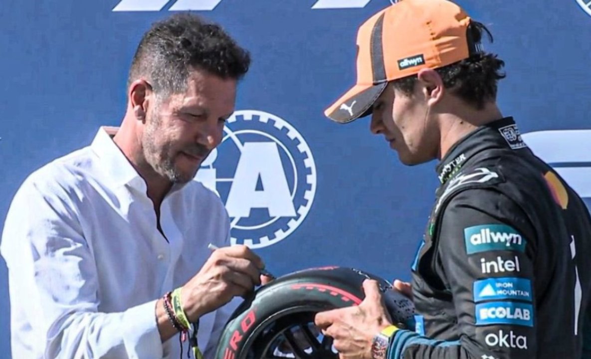 Simeone premia a Lando Norris en el GP de España