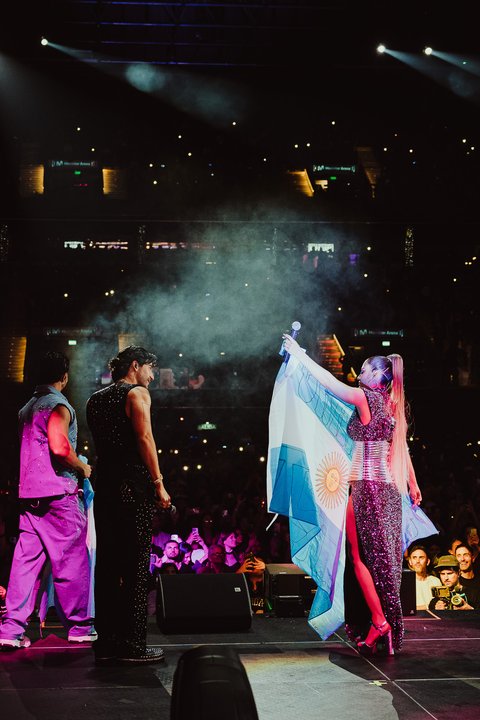 La Reina del Flow hizo vibrar el Movistar Arena y se subió a las tablas argentinas por primera vez